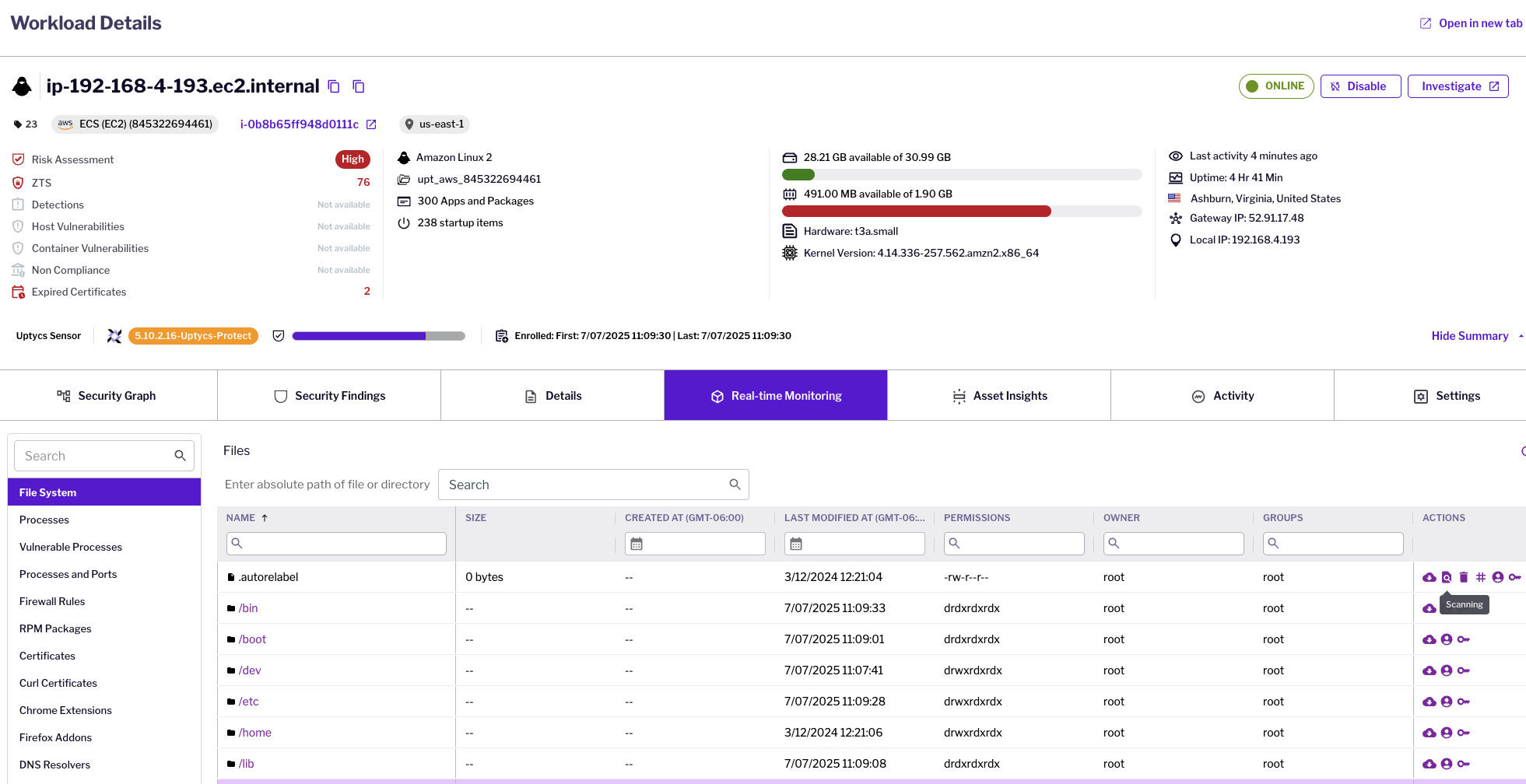 Centralized dashboard